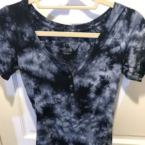 AE- Soft and Sexy Tie dye Bodysuit. Blue. Small